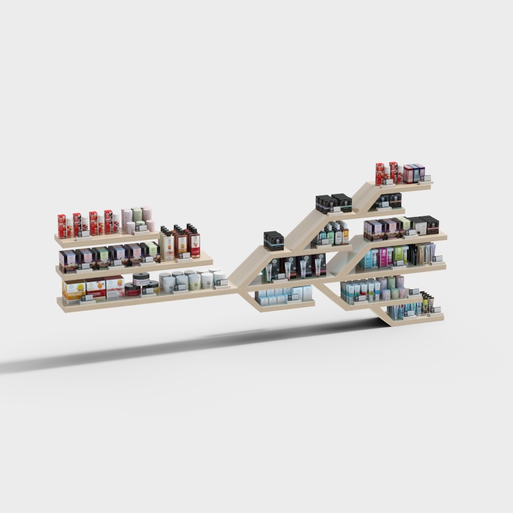 Modern cosmetics shelf display rack
