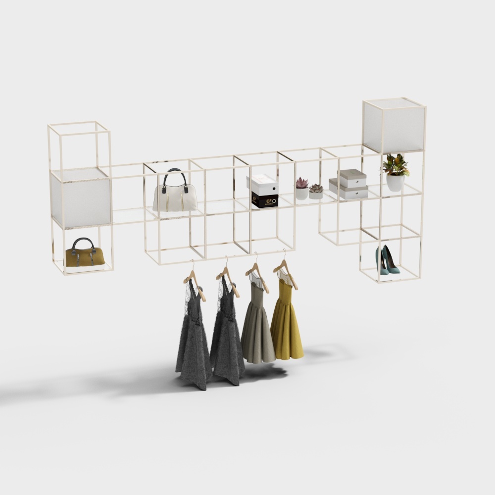 Modern clothing store hanger display rack