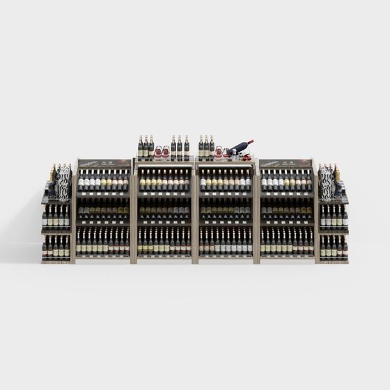 Stylish Low-Poly Wine Rack 3D model