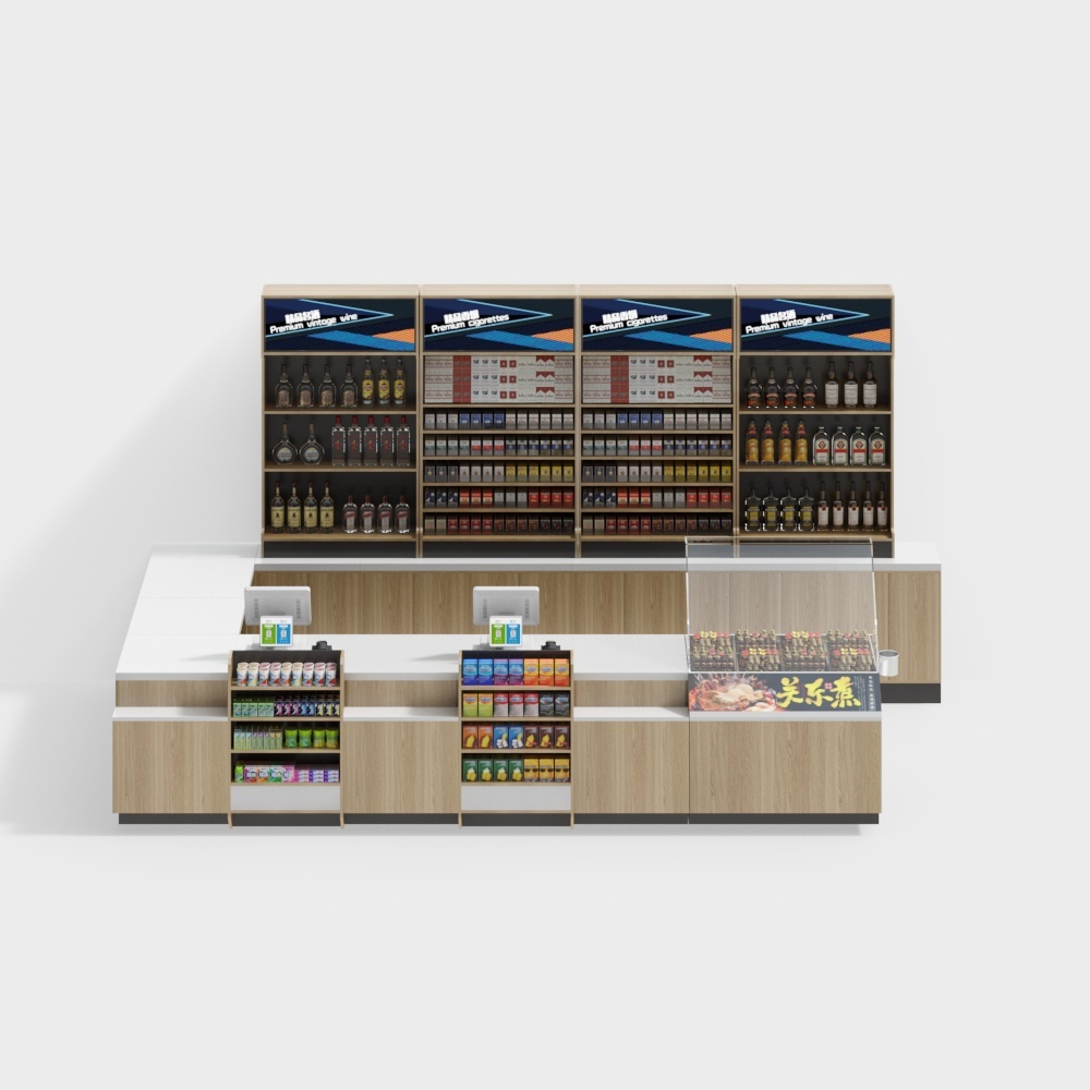 Modern supermarket convenience store cashier