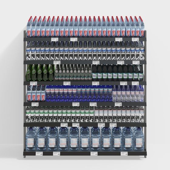 Detailed Low-Poly Shelf 3D Model for Shopping Spaces