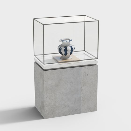 Stunning Blue and White Porcelain Vase 3D model