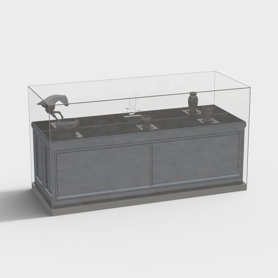 Elegant Vintage-Modern Display Cabinet 3D model