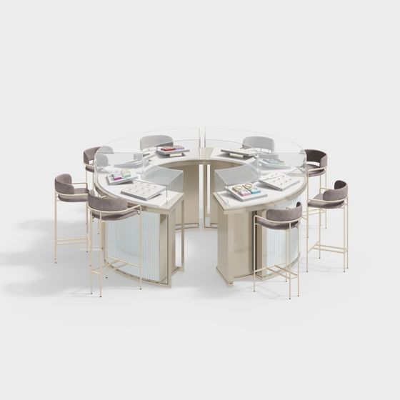 Elegant Round Table Jewelry Display Stand 3D model