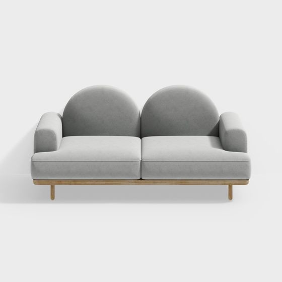 Elegant Curved Back Sofa 3D model for Contemporary Spaces
