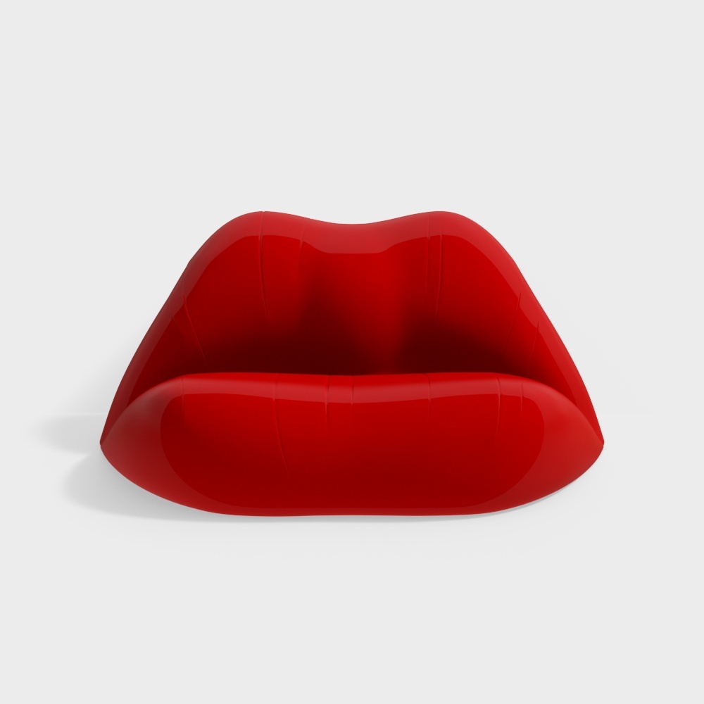 Lip Sofa 3D Model – Red Modern Artistic Design