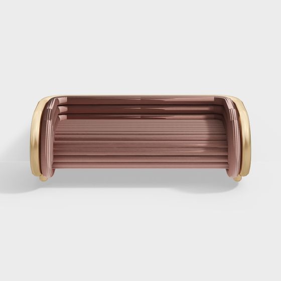 Elegant Rose Gold Stripe Bench 3D model for Modern Spaces