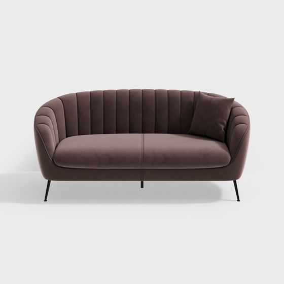 Canapé deux places rose nordique