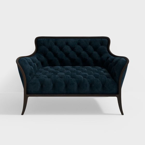Velvet Elegance Low-Poly Sofa 3D model