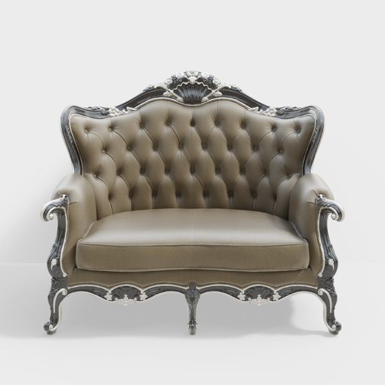 Opulent Baroque Vintage Sofa 3D model
