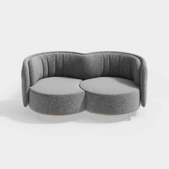 Elegant Curved 3D Sofa Model for Modern Interiors