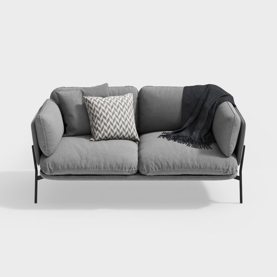 Modern Low-Polygon Sofa 3D Model