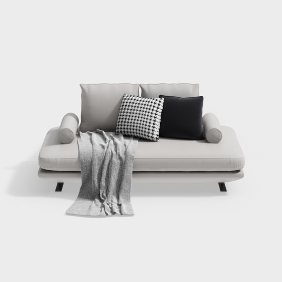 Stylish Low-Polygon Sofa 3D model