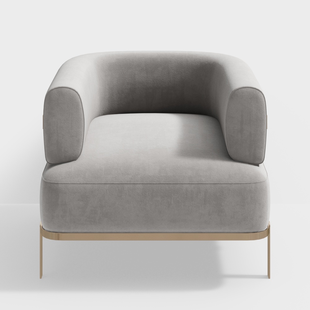 Modern single beige sofa