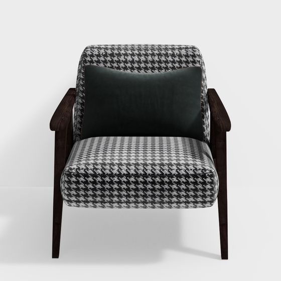 Houndstooth Accent Chair 3D model