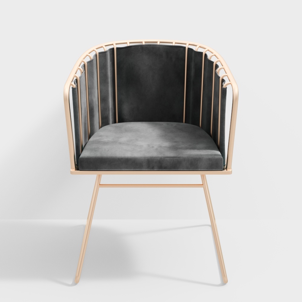 Light luxury single metal sofa