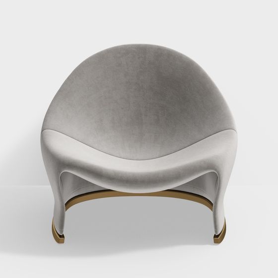 Elegant Curved 3D Armchair Model for Modern Interiors