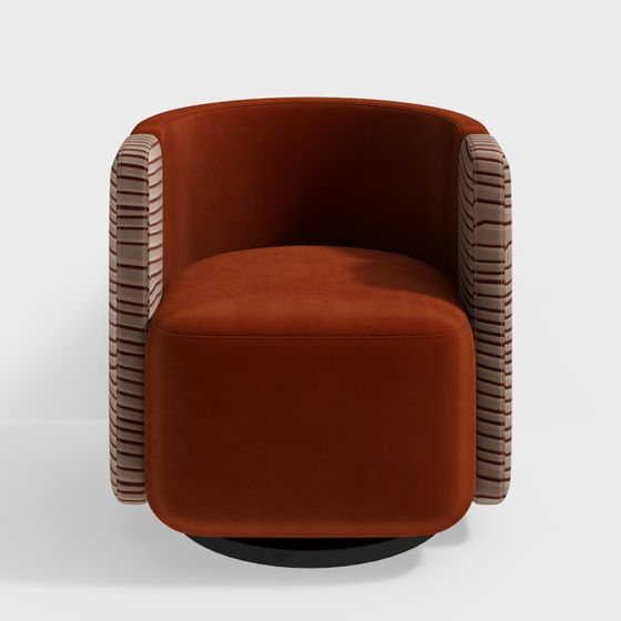 Cozy Velvet Swivel Chair 3D model