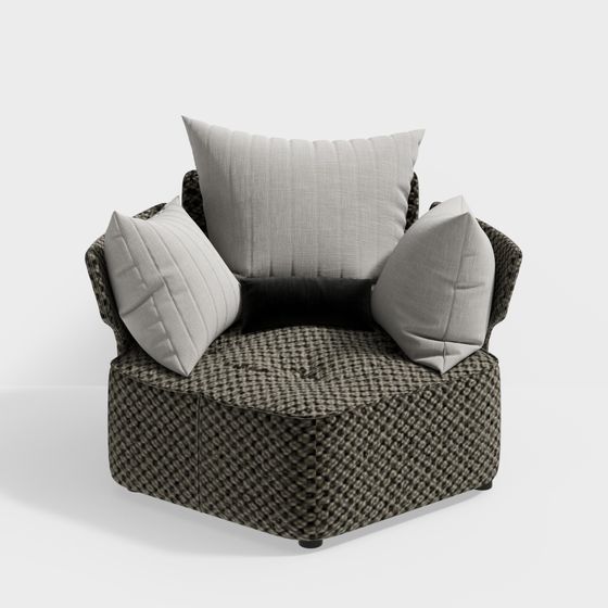 Chic Low-Poly Armchair 3D Model for Modern Interiors