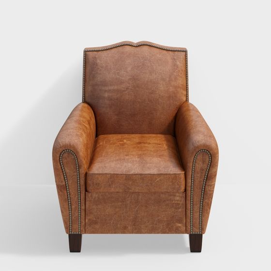 Vintage Leather Armchair 3D model for Modern Spaces