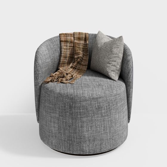Stylish Grey Armchair 3D Model for Modern Interiors