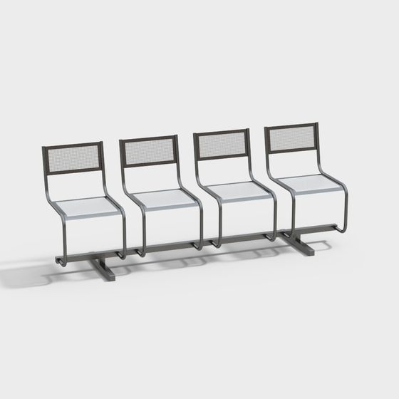 Urban Waiting Bench 3D model