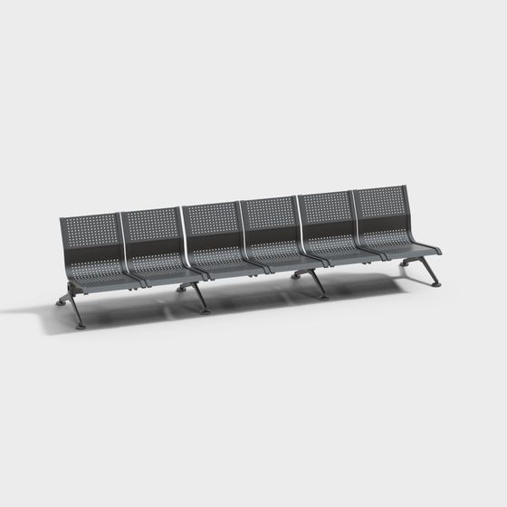 Modern Airport Waiting Chair 3D model