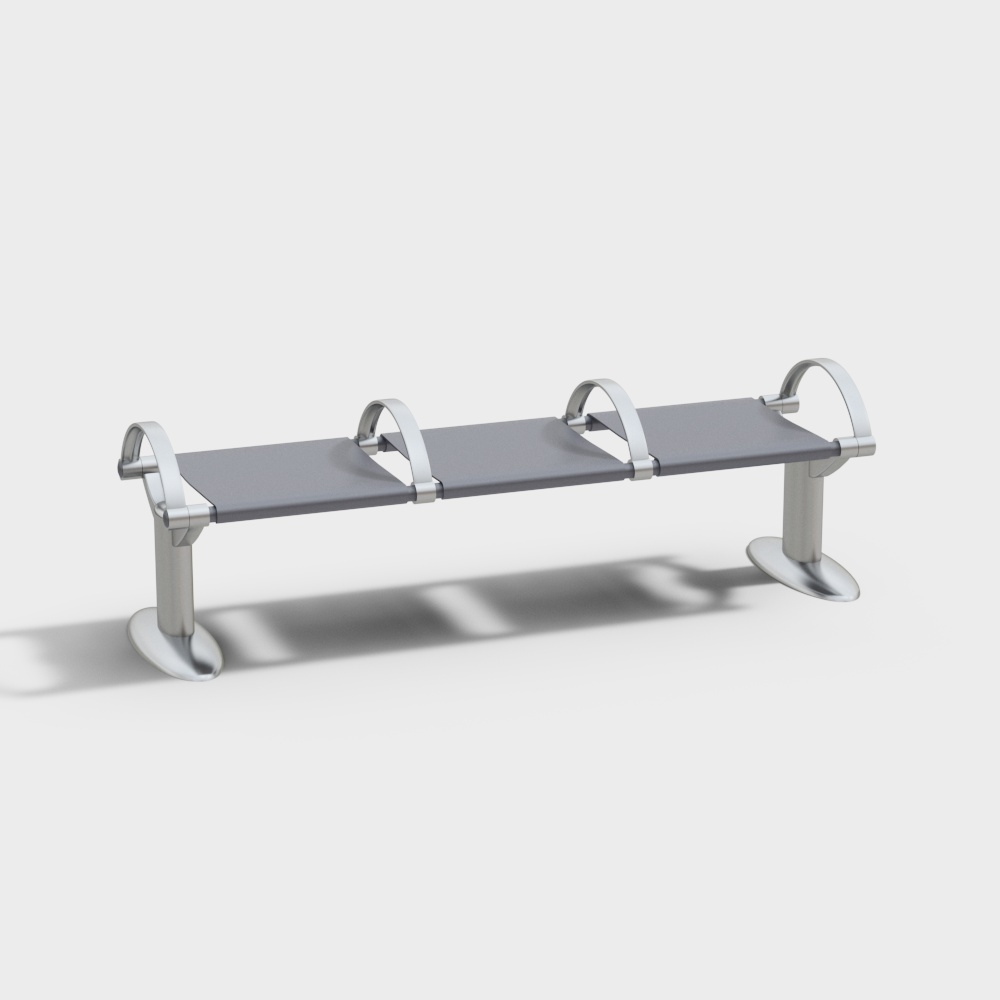 Urban Bench 3D model - Modern Low-Poly Design