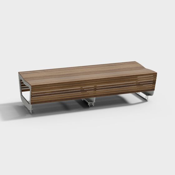 Urban Bench Low-Poly 3D model Design