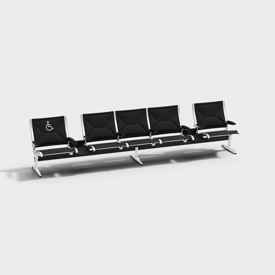 Modern Airport Waiting Chair 3D model