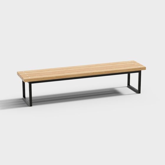 Stylish Low-Polygon Bench 3D model