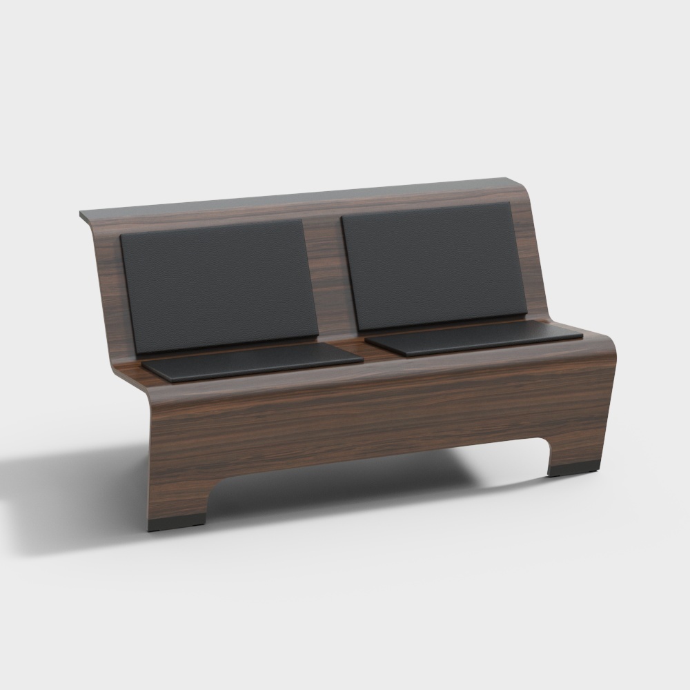 Modern public chair single wooden waiting chair