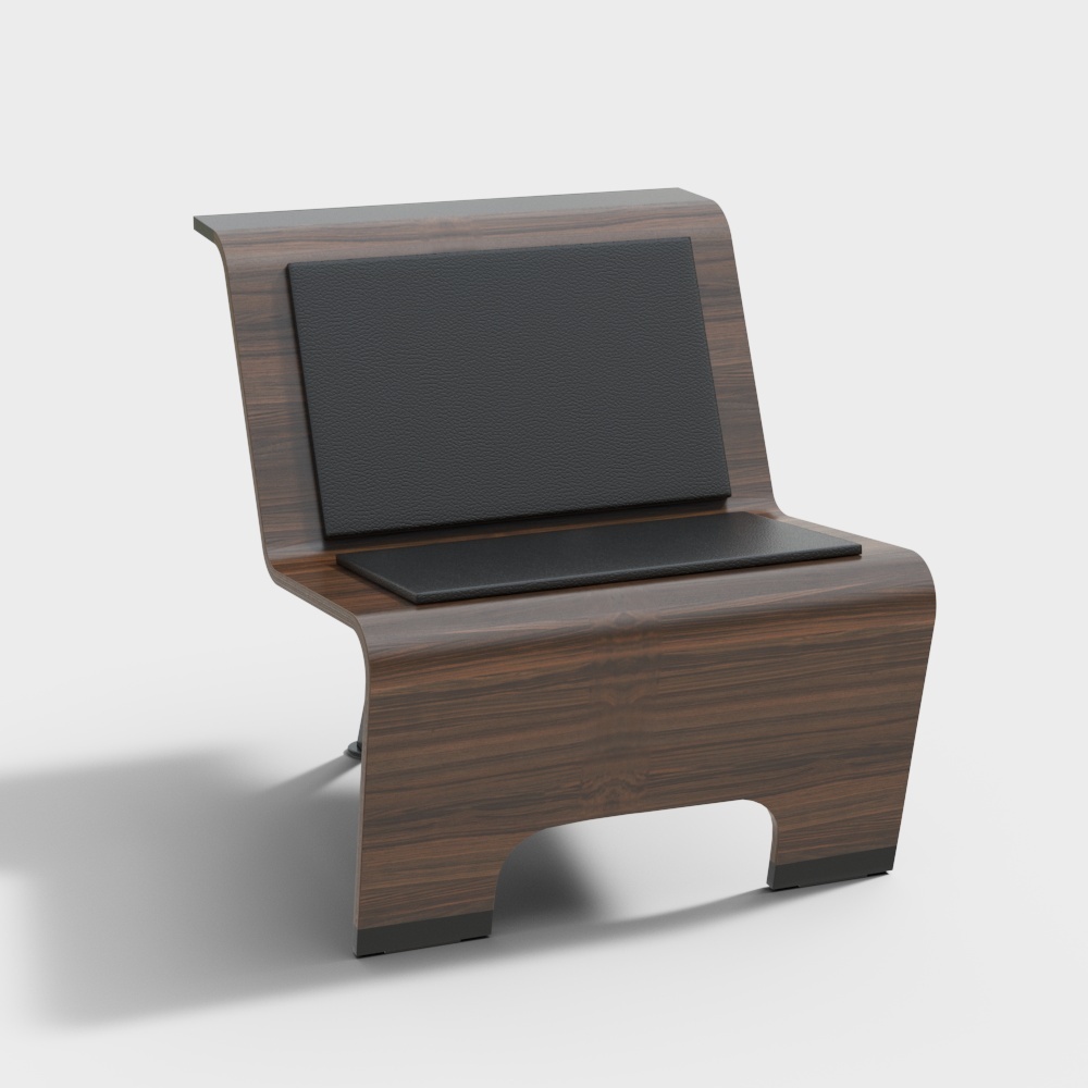 Silla de espera pública de madera individual moderna