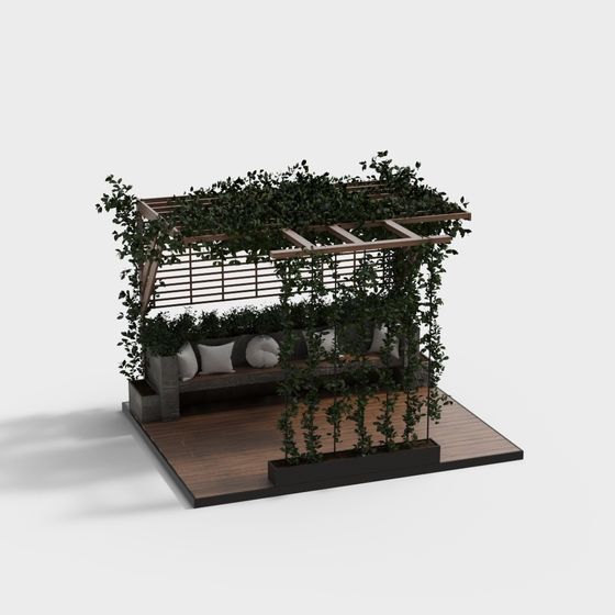 Modern Open-Air Stage Sound 3D Model in Black