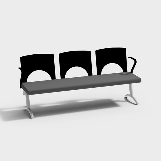 Urban Bench 3D model - Low Poly Design
