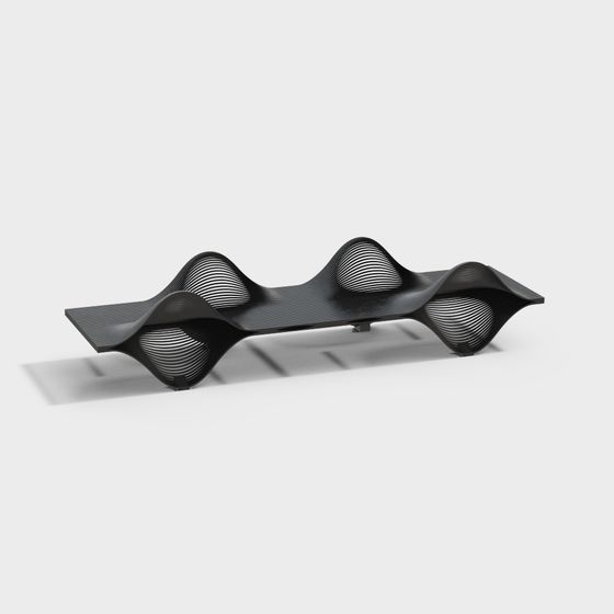 Elegant Wave Seat 3D model for Creative Spaces