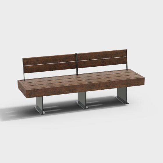 Modern Park Bench 3D Model Design
