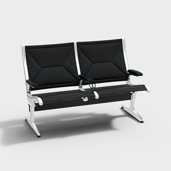 Sleek Airport Lounge Chair 3D model