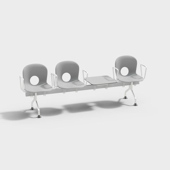 Stylish City Waiting Bench 3D model for Modern Spaces