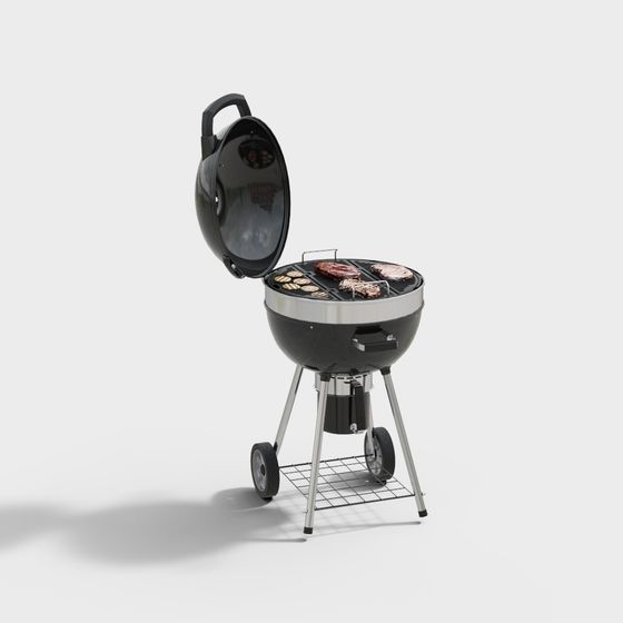 Modern Round BBQ Grill 3D model