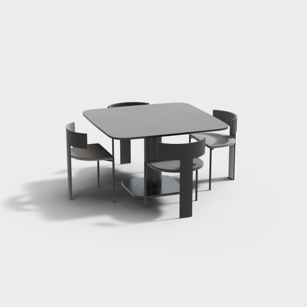 Square dining table combination