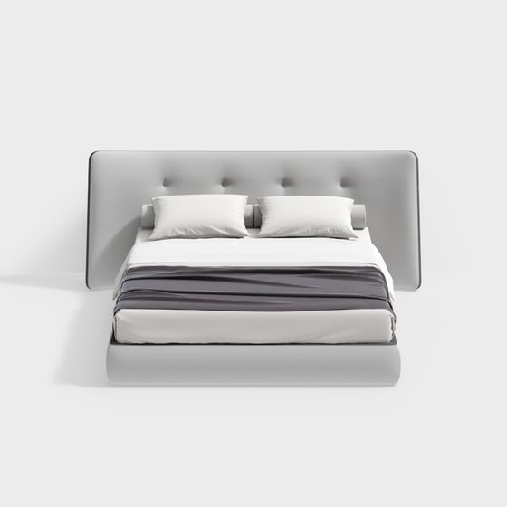 Modern Minimalist 3D Bed Model