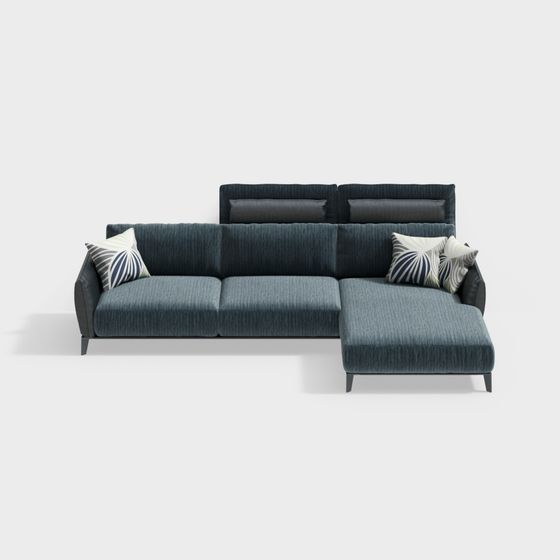 Elegant Low-Poly Sofa 3D Model for Modern Interiors