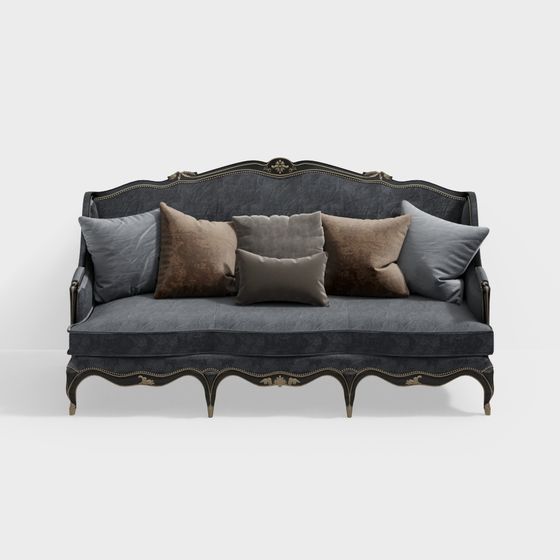 Elegant Vintage Sofa 3D model for Creative Projects