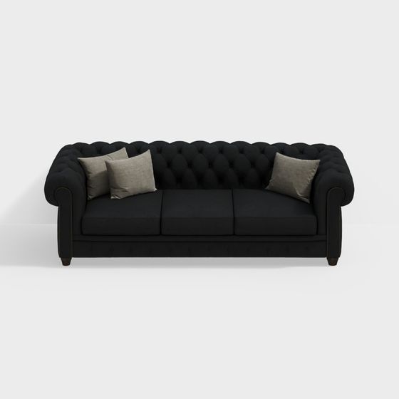 Classic Chesterfield Sofa 3D Model for Modern Homes