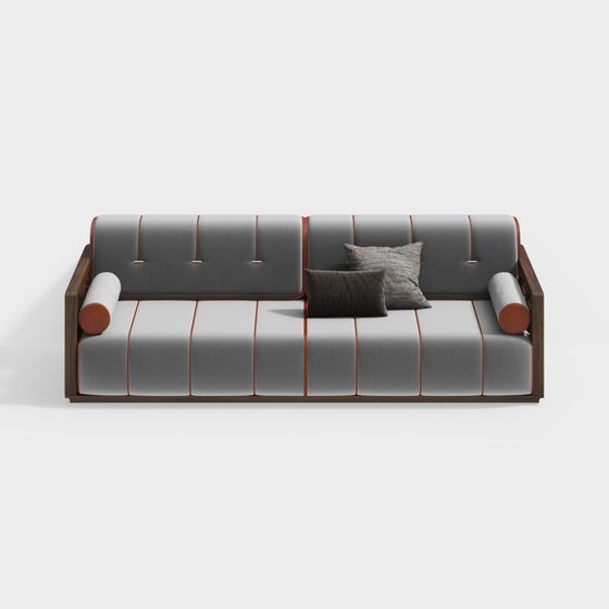 Stylish Low-Poly Sofa 3D model for Modern Interiors