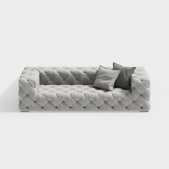 Elegant Low-Poly Sofa 3D model for Modern Interiors