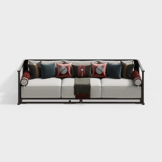 Elegant Low-Poly Sofa 3D Model for Modern Interiors