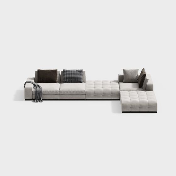Urban Comfort L-Shape Sofa 3D model