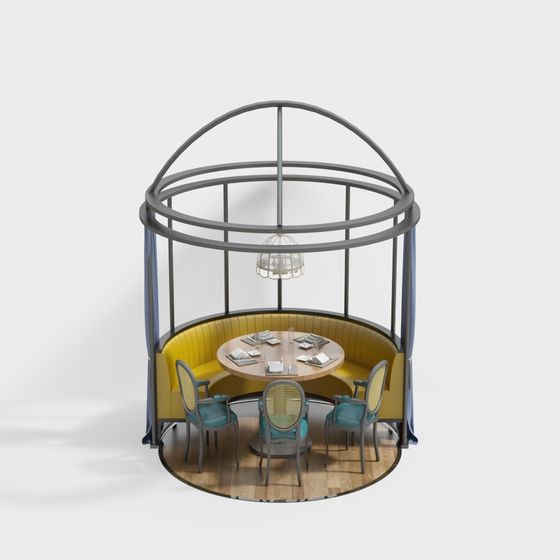 Modern Circular Dining Nook 3D model